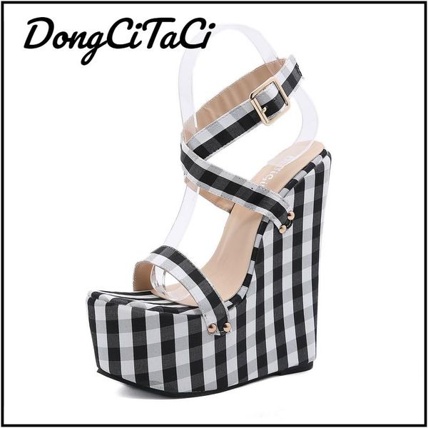 sandals dongcitaci summer quadrille cross tied wedges women ladies platform high heels thick bottom fashion shoes, Black
sandals dongcitaci summer quadrille cross tied wedges women ladies platform high heels thick bottom fashion shoes, Black