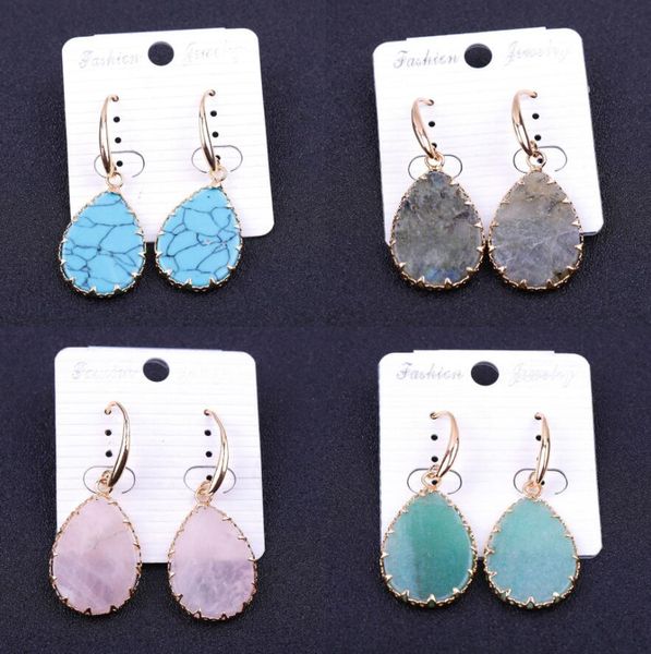 water drop natural stone slice lace green white kallaite marble turquoise earrings gold color metal tiger's eye opal rose quartz dangle, Silver
water drop natural stone slice lace green white kallaite marble turquoise earrings gold color metal tiger's eye opal rose quartz dangle, Silver