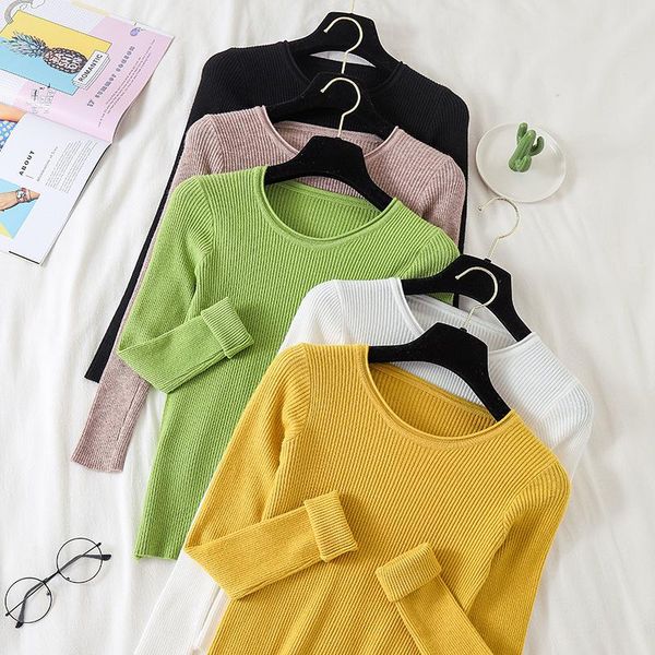 women's sweaters women 2021 korean style of solid color long-sleeved fashion kawaii pullover knitted sweater autumn clothes, White;black
women's sweaters women 2021 korean style of solid color long-sleeved fashion kawaii pullover knitted sweater autumn clothes, White;black