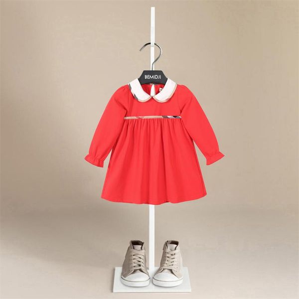 girl's dresses 2021 fashion cute plaid stitching dress pure cotton long sleeve female baby cartoon print mini knee girls clothes, Red;yellow
girl's dresses 2021 fashion cute plaid stitching dress pure cotton long sleeve female baby cartoon print mini knee girls clothes, Red;yellow