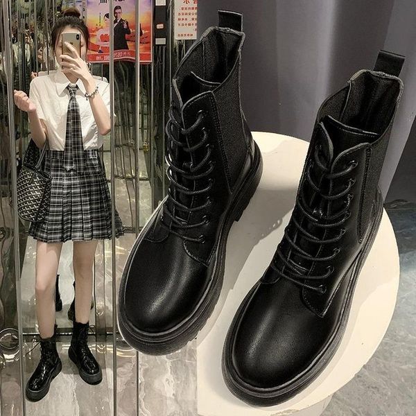spring inner heightening boots british style leather slim thick-soled mid-tube fashion, Black
spring inner heightening boots british style leather slim thick-soled mid-tube fashion, Black