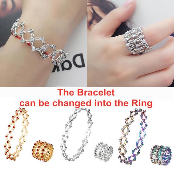 charm bracelets magic 2-in-1 luxury folding adjustable bracelet inlay colorful rhinestone crystal retractable deformation bangle jewelry, Golden;silver
charm bracelets magic 2-in-1 luxury folding adjustable bracelet inlay colorful rhinestone crystal retractable deformation bangle jewelry, Golden;silver
