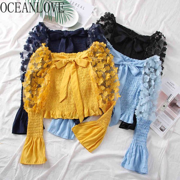 off shoulder sweet blouses women chiffon spring flare sleeve blusas mujer bow flower short slim 14467 210415, White
off shoulder sweet blouses women chiffon spring flare sleeve blusas mujer bow flower short slim 14467 210415, White