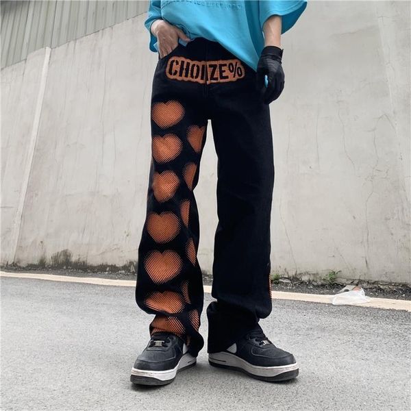 men's jeans european and american high street hiphop pants love graffiti hip hop oversize loose straight, Blue
men's jeans european and american high street hiphop pants love graffiti hip hop oversize loose straight, Blue