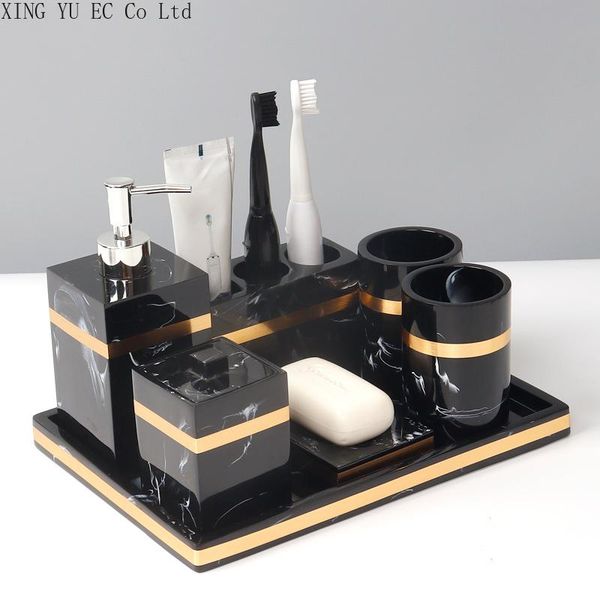 bathroom supplies ink pattern black gold stroke resin toothbrush holder mouth cup lotion bottle decoration accessories bath accessory set
bathroom supplies ink pattern black gold stroke resin toothbrush holder mouth cup lotion bottle decoration accessories bath accessory set