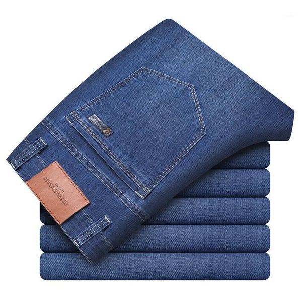 men's jeans 2021 spring summer business casual lightweight straight luxury high-quality cotton stretch thin denim brand, Blue
men's jeans 2021 spring summer business casual lightweight straight luxury high-quality cotton stretch thin denim brand, Blue