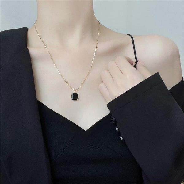 chains creative design black geometry necklace women fashion and personality of fine jewelry gifts, Silver
chains creative design black geometry necklace women fashion and personality of fine jewelry gifts, Silver