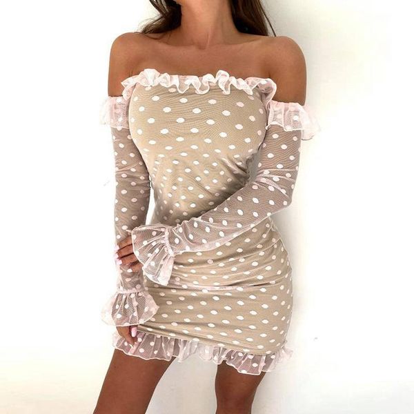 casual dresses strapless off shoulder elegant patchwork mesh ruffles bodycon mini dresse lace dots party dress, Black;gray
casual dresses strapless off shoulder elegant patchwork mesh ruffles bodycon mini dresse lace dots party dress, Black;gray