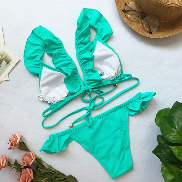 women swimsuit 2021 solid push up s ruffle shoulder set pad vest bikini low waist bandage swimwear 3563by ai
women swimsuit 2021 solid push up s ruffle shoulder set pad vest bikini low waist bandage swimwear 3563by ai