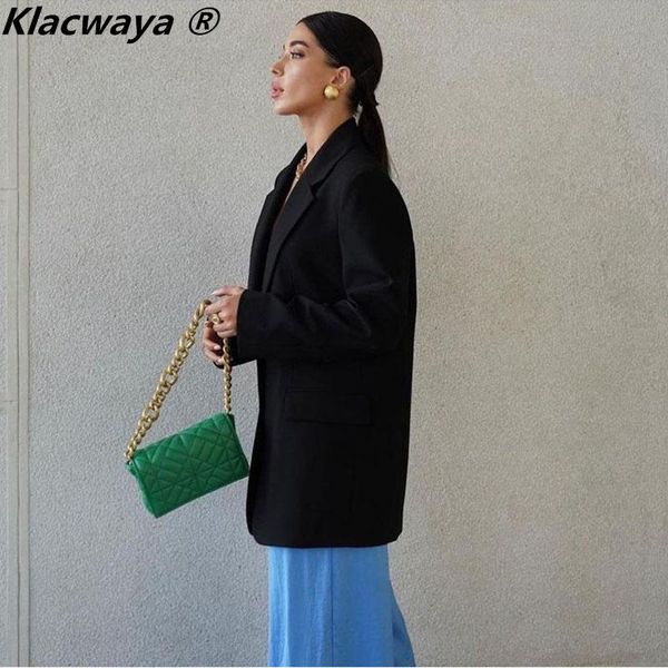women's suits & blazers klacwaya 2021 women fashion office wear double breasted blazer coat vintage long sleeve pockets female loose ou, White;black
women's suits & blazers klacwaya 2021 women fashion office wear double breasted blazer coat vintage long sleeve pockets female loose ou, White;black