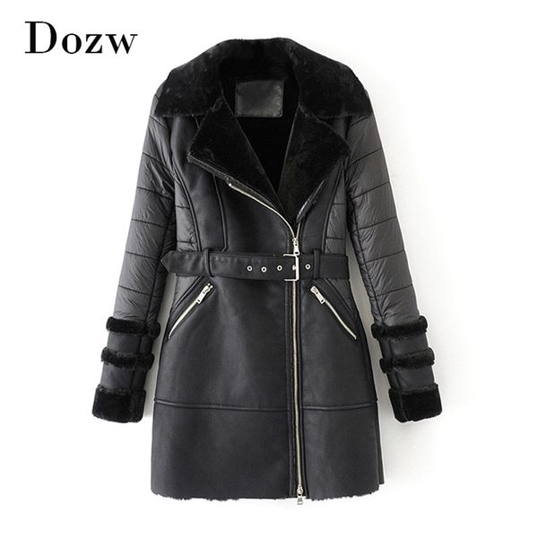 women thick warm black coat winter autumn long sleeve chic faux leather jacket lady zipper sashes stylish midi 210515
women thick warm black coat winter autumn long sleeve chic faux leather jacket lady zipper sashes stylish midi 210515