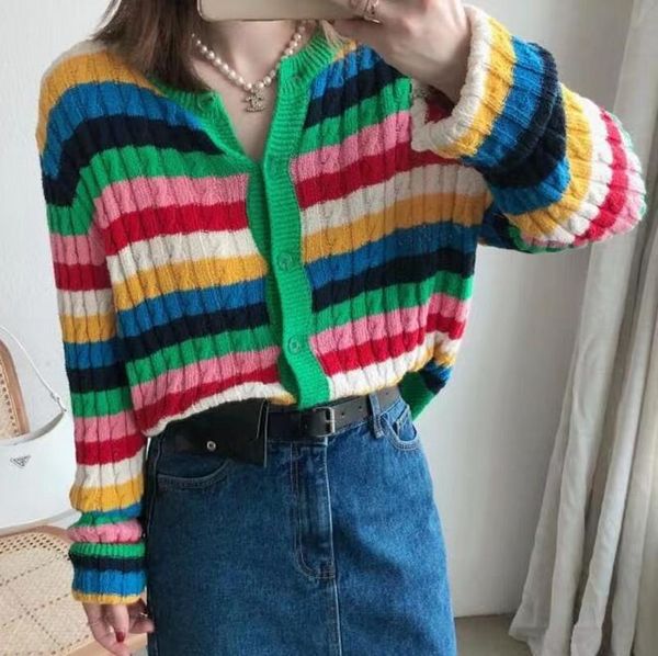 women's knits & tees french chic knitted cardigans women rainbow crop winter sweaters woman long sleeve outwear female patchwork cardig, White
women's knits & tees french chic knitted cardigans women rainbow crop winter sweaters woman long sleeve outwear female patchwork cardig, White