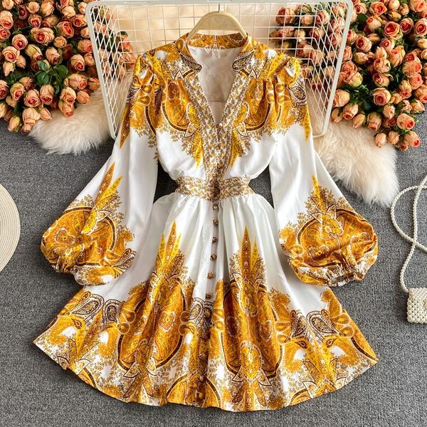 casual dresses spring autumn bohemian yellow printed mini dress women elegant vacation beach vestidos female single breasted robe 2021, Black;gray
casual dresses spring autumn bohemian yellow printed mini dress women elegant vacation beach vestidos female single breasted robe 2021, Black;gray