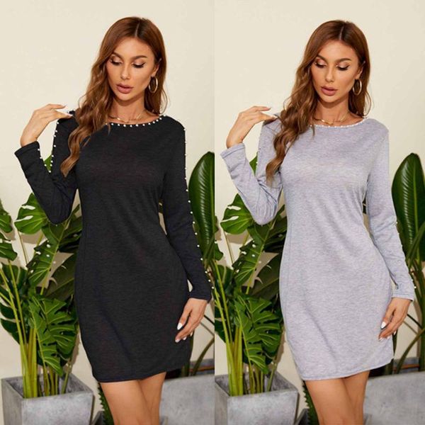casual dresses fashion autumn winter black grey pearl dress women elegant high street long sleeve bodycon party vestidos de mujer, Black;gray
casual dresses fashion autumn winter black grey pearl dress women elegant high street long sleeve bodycon party vestidos de mujer, Black;gray