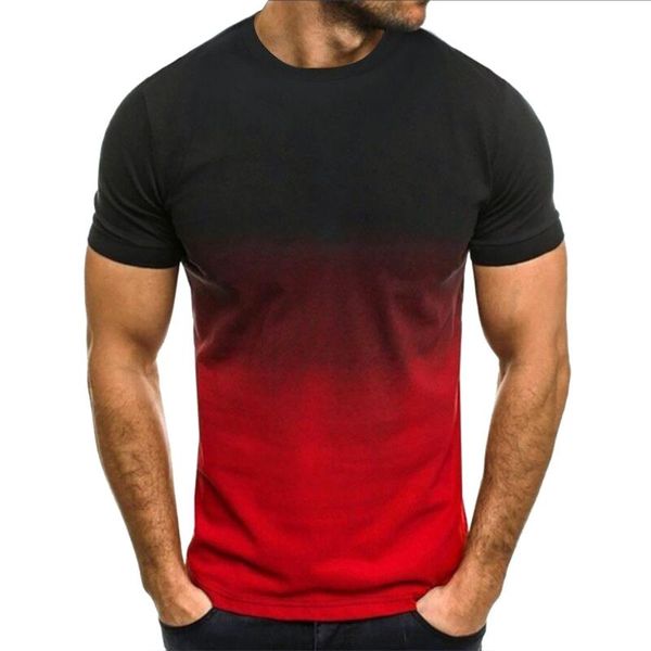 men t-shirt o-neck summer clothing gradient color short sleeve mens tshirts men's t-shirts, White;black
men t-shirt o-neck summer clothing gradient color short sleeve mens tshirts men's t-shirts, White;black