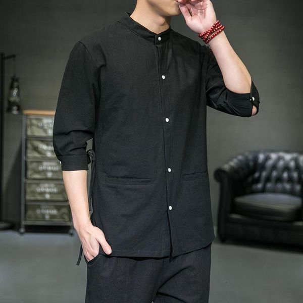 men's casual shirts 21 autumn seven sleeve shirt chinese style loose large cotton linen handsome solid color black recommend, White;black
men's casual shirts 21 autumn seven sleeve shirt chinese style loose large cotton linen handsome solid color black recommend, White;black