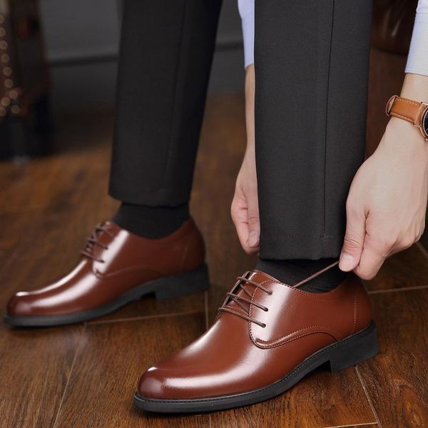 dress shoes heighten taller 6 cm genuine leather men formal oxfords big size man party male wedding four seasons, Black
dress shoes heighten taller 6 cm genuine leather men formal oxfords big size man party male wedding four seasons, Black
