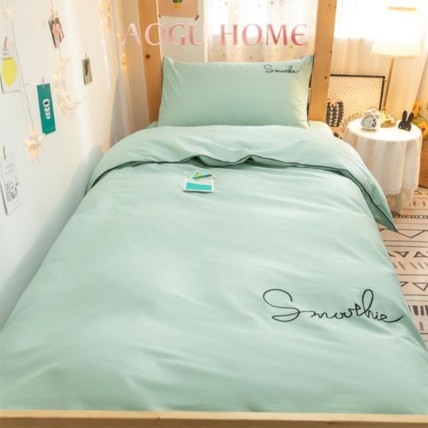 bedding sets aoguhome 100% cotton student set solid color luxury embroidery duvet cover pillowcase flat sheet
bedding sets aoguhome 100% cotton student set solid color luxury embroidery duvet cover pillowcase flat sheet
