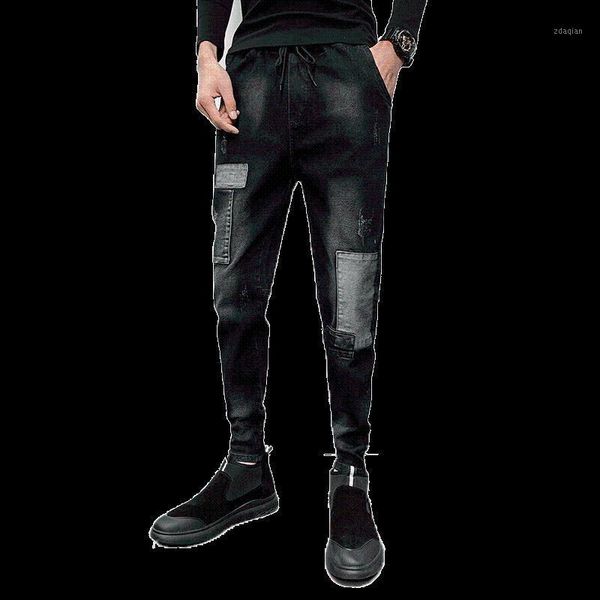 jeans men's slim feet korean trend beggar casual pants tide brand slimming elastic mouth beam trousers, Blue
jeans men's slim feet korean trend beggar casual pants tide brand slimming elastic mouth beam trousers, Blue