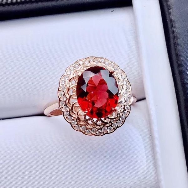 cluster rings natural real red garnet ring per jewelry 8*10mm 2.8ct gemstone 925 sterling silver fine women j211192, Golden;silver 
cluster rings natural real red garnet ring per jewelry 8*10mm 2.8ct gemstone 925 sterling silver fine women j211192, Golden;silver