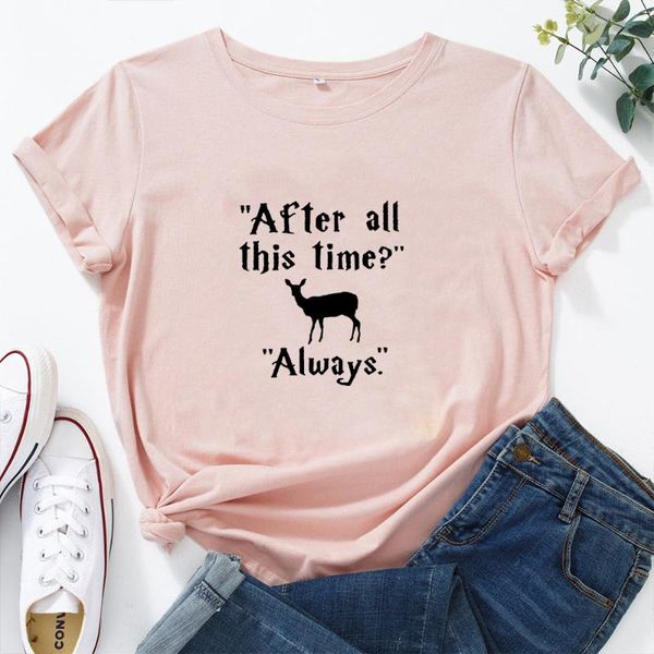 women's t-shirt " after all this time" t shirts women cotton o-neck short-sleeved tee shirt femme black red letter graphic, White
women's t-shirt " after all this time" t shirts women cotton o-neck short-sleeved tee shirt femme black red letter graphic, White