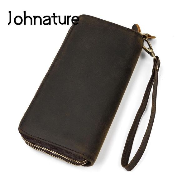 wallets johnature 2021 men crazy horse leather long hand wallet vintage genuine double zipper clutch card holder, Red;black
wallets johnature 2021 men crazy horse leather long hand wallet vintage genuine double zipper clutch card holder, Red;black