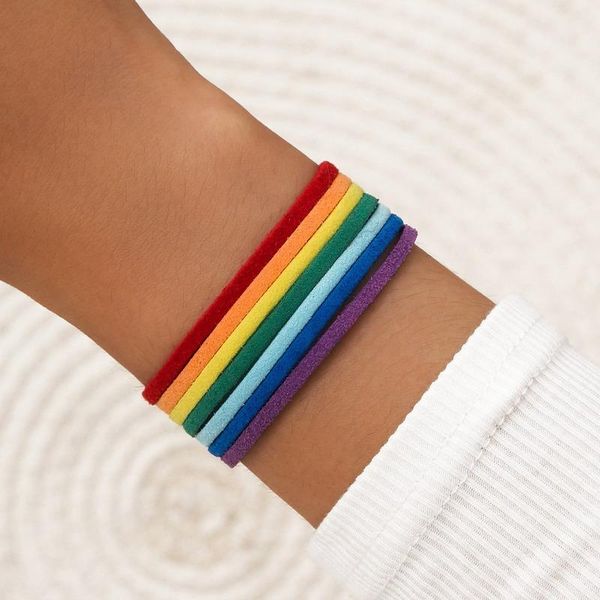 charm bracelets fashion multicolor rainbow bracelet for women men cute artificial leather rope jewelry accessories, Golden;silver
charm bracelets fashion multicolor rainbow bracelet for women men cute artificial leather rope jewelry accessories, Golden;silver