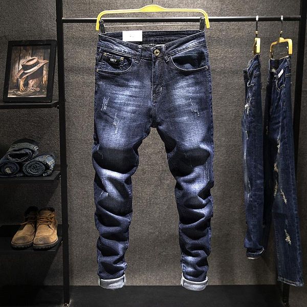 men's jeans mens hombre homme men casual pants korean elastic slim fit hip hop streetwear, Blue
men's jeans mens hombre homme men casual pants korean elastic slim fit hip hop streetwear, Blue