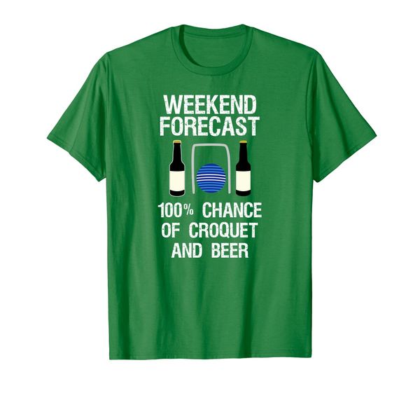 Croquet T-Shirt - Funny Croquet Weekend Forecast Beer, Mainly pictures