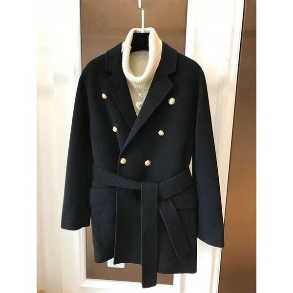 women's wool & blends fadan m family's double faced woolen suit mid length overcoat 23323 in autumn and winter 2021, Black
women's wool & blends fadan m family's double faced woolen suit mid length overcoat 23323 in autumn and winter 2021, Black