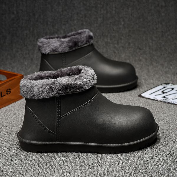 new arrivals winter add fur keep warm mens snow boots slip on comfortable waterproof shoes ankle rain boots for men size 39-44, Black
new arrivals winter add fur keep warm mens snow boots slip on comfortable waterproof shoes ankle rain boots for men size 39-44, Black
