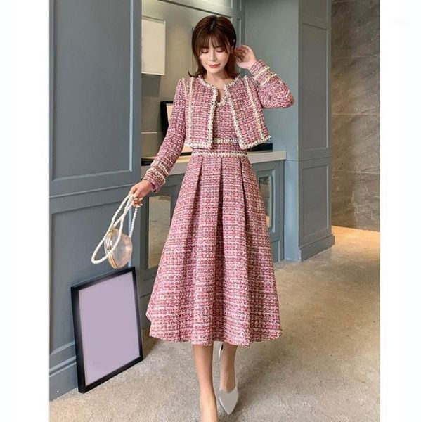 two piece dress fashion short tweed coat lady office set elegant beads pleated skirt wool blends 2 women, White
two piece dress fashion short tweed coat lady office set elegant beads pleated skirt wool blends 2 women, White