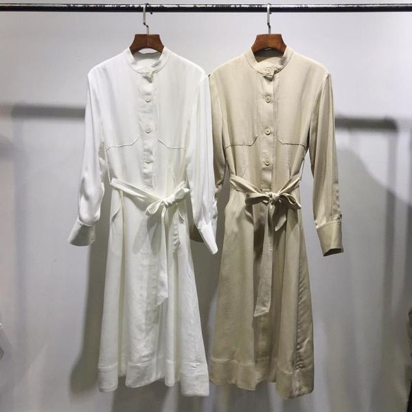 casual dresses b0095550 women white khaki tencel dress long sleeve o neck a line singel breasted shirt, Black;gray
casual dresses b0095550 women white khaki tencel dress long sleeve o neck a line singel breasted shirt, Black;gray