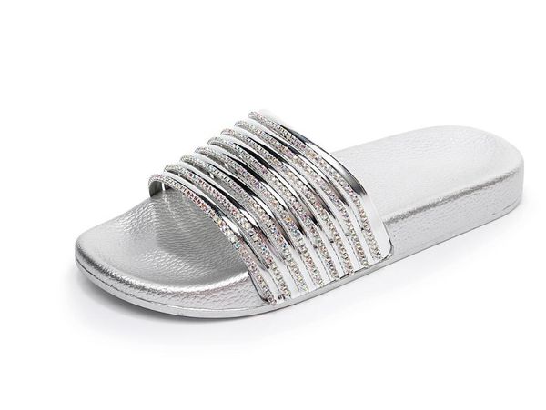 slippers women summer crystal bling slides beach outdoor shoes flat heel comfortable shiny flip flops, Black
slippers women summer crystal bling slides beach outdoor shoes flat heel comfortable shiny flip flops, Black