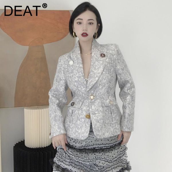women's suits & blazers deat 2021 women fashion slim gray notched long sleeve button decorative jacquard dark pattern blazer autumn win, White;black
women's suits & blazers deat 2021 women fashion slim gray notched long sleeve button decorative jacquard dark pattern blazer autumn win, White;black