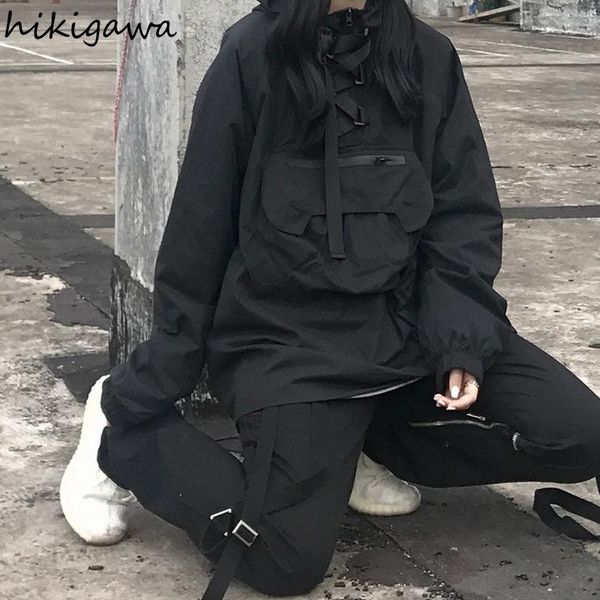 women's jackets hikigawa jacket for women 2021 roap de mujer harajuku vintage black coat fashion oversized outwear casual hooded, Black;brown
women's jackets hikigawa jacket for women 2021 roap de mujer harajuku vintage black coat fashion oversized outwear casual hooded, Black;brown