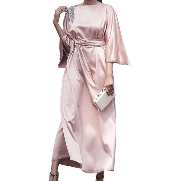 casual dresses women muslim flare sleeve satin maxi dress embroidery applique dubai robe kaftan 50ld, Black;gray
casual dresses women muslim flare sleeve satin maxi dress embroidery applique dubai robe kaftan 50ld, Black;gray