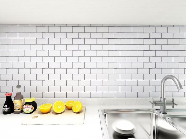 

Art3d Home Decoration Peel and Stick Wallpaper Backsplash 3D Wall Stickers Tile for Kitchen Bathroom Shower Room Fireplace (1-Sheet 30x30cm), White