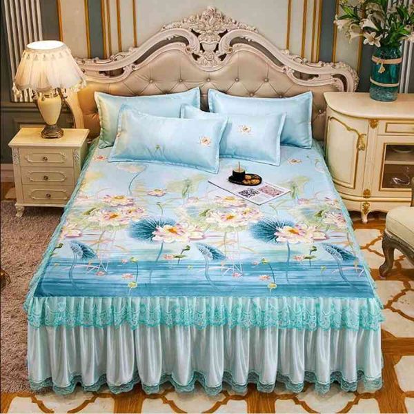bed skirt simple style ice silk mat summer room ding set 1 +2 pillowcase non-slip spread king/queen size j8503 e2or
bed skirt simple style ice silk mat summer room ding set 1 +2 pillowcase non-slip spread king/queen size j8503 e2or
