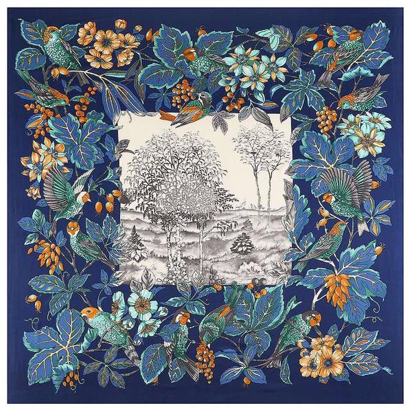 scarves bohemia bird flower hillside twill 100% silk scarf 130cm women square kerchief for ladies shawl echarpe, Blue;gray
scarves bohemia bird flower hillside twill 100% silk scarf 130cm women square kerchief for ladies shawl echarpe, Blue;gray