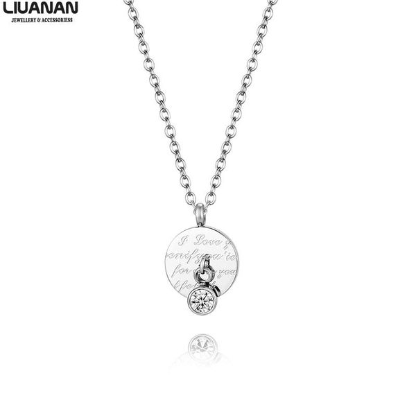 pendant necklaces i love you small round with cz stainless steel women necklace dainty jewelry valentines day gift for her, Silver
pendant necklaces i love you small round with cz stainless steel women necklace dainty jewelry valentines day gift for her, Silver