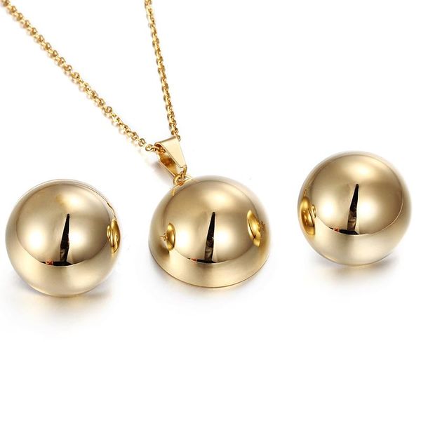 earrings & necklace gold-color women jewelry set quality stainless steel ball and earring female fashion, Silver
earrings & necklace gold-color women jewelry set quality stainless steel ball and earring female fashion, Silver