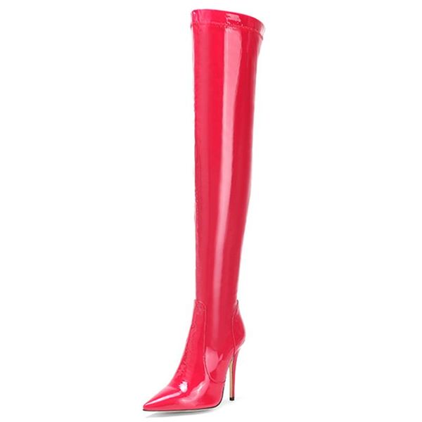 boots luxury patent leather stiletto heel women's stretch fashion pointed toe elegant nightclub knee-length, Black
boots luxury patent leather stiletto heel women's stretch fashion pointed toe elegant nightclub knee-length, Black