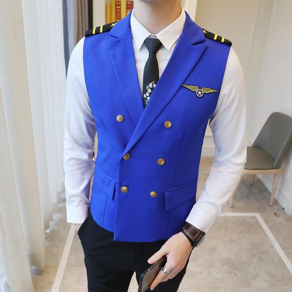 men's vests fashion slim fit vest nightclub hairstyle division man arrival chaleco hombre solid color small crown embroidery, Black;white
men's vests fashion slim fit vest nightclub hairstyle division man arrival chaleco hombre solid color small crown embroidery, Black;white
