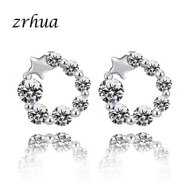 stud zrhua 925 sterling silver dazzling full zircon round flower earrings for women girl cute clear cz jewelry party gift, Golden;silver
stud zrhua 925 sterling silver dazzling full zircon round flower earrings for women girl cute clear cz jewelry party gift, Golden;silver