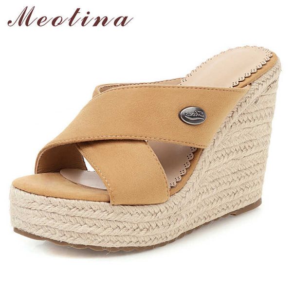 meotina summer slides women shoes flock platform wedges heel shoes fashion super high heel slippers lady sandals big size 34-43 210608, Black
meotina summer slides women shoes flock platform wedges heel shoes fashion super high heel slippers lady sandals big size 34-43 210608, Black