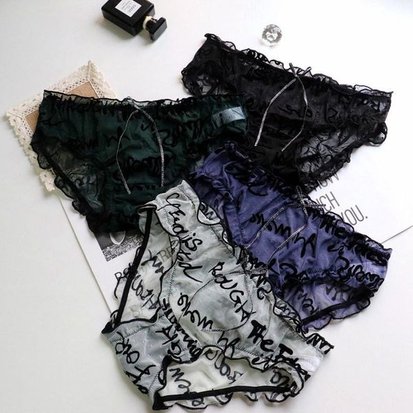 women's panties girl women lace bubble mesh underwear flocking letters hip breathable brief, Black;pink
women's panties girl women lace bubble mesh underwear flocking letters hip breathable brief, Black;pink