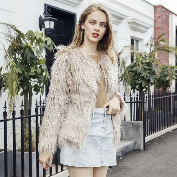 naiveroo furry fur coat women fluffy warm long sleeve female outerwear autumn winter jacket hairy collarless overcoat 211220, Black
naiveroo furry fur coat women fluffy warm long sleeve female outerwear autumn winter jacket hairy collarless overcoat 211220, Black