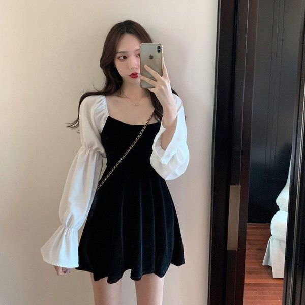 casual dresses long puff sleeve dress women square-collar patchwork mini a-line retro elegant party club fashion ins chic womens vestido, Black;gray
casual dresses long puff sleeve dress women square-collar patchwork mini a-line retro elegant party club fashion ins chic womens vestido, Black;gray