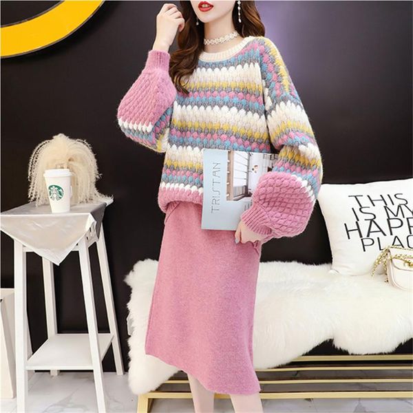 women's tracksuits long sleeve women sweater 2021 autumn loose knitted and woolen bottom skirt pink two-piece set 855h, Gray
women's tracksuits long sleeve women sweater 2021 autumn loose knitted and woolen bottom skirt pink two-piece set 855h, Gray